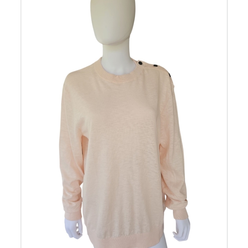 Women's Cream Sweater with Button Detail​